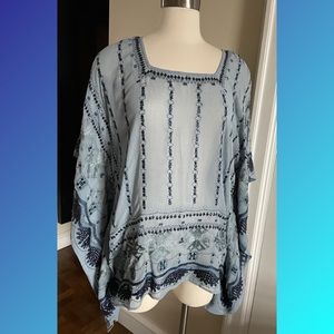 Vintage Calypso St Barts circa 2000 all embroidered and beaded Poncho.